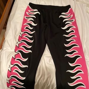 Jeremy Scott x Adidas pink flame track pants